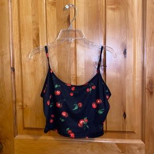 Black crop top with cherries